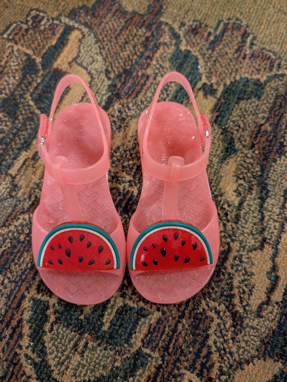 Old Navy Jelly T-Strap Watermelon Sandals for Toddler Girls